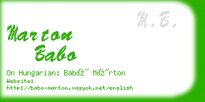 marton babo business card